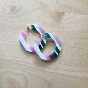 Madewell Acrylic Striped Hoop Earrings